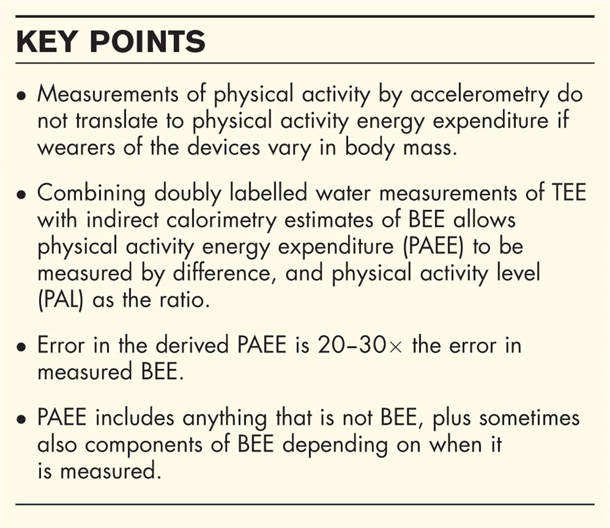 Quantifying physical activity energy expenditure based on doubly labelled water and basal metabolism calorimetry: what are we actually measuring?