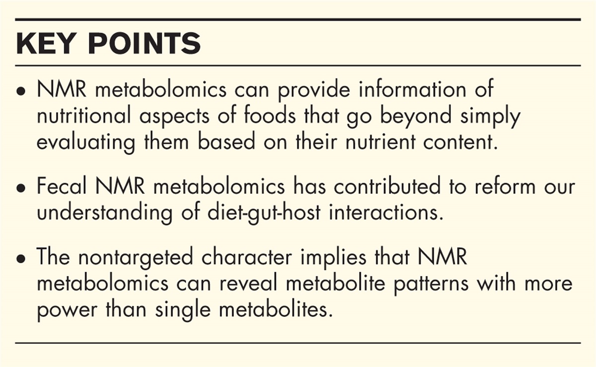 NMR foodomics in the assessment of diet and effects beyond nutrients