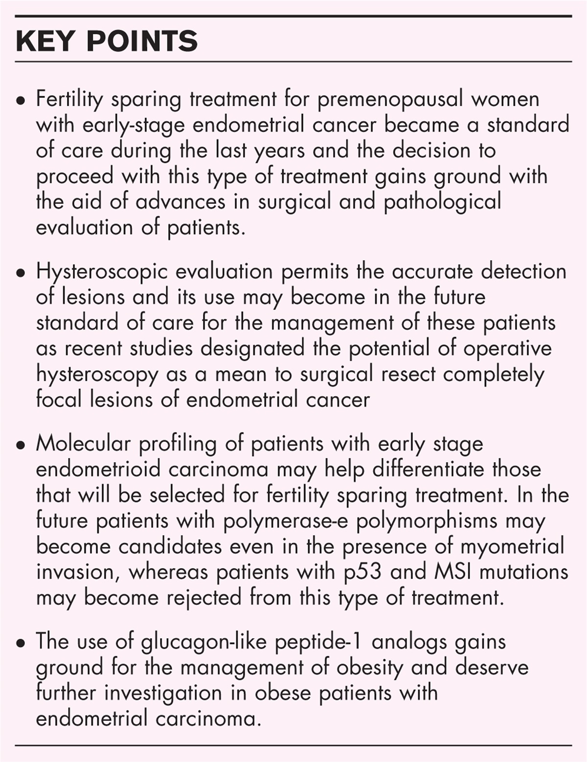 New boundaries for fertility sparing management in endometrial cancer