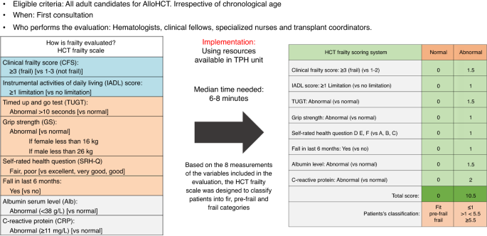 HCT frailty scale for younger and older adults undergoing allogeneic hematopoietic cell transplantation