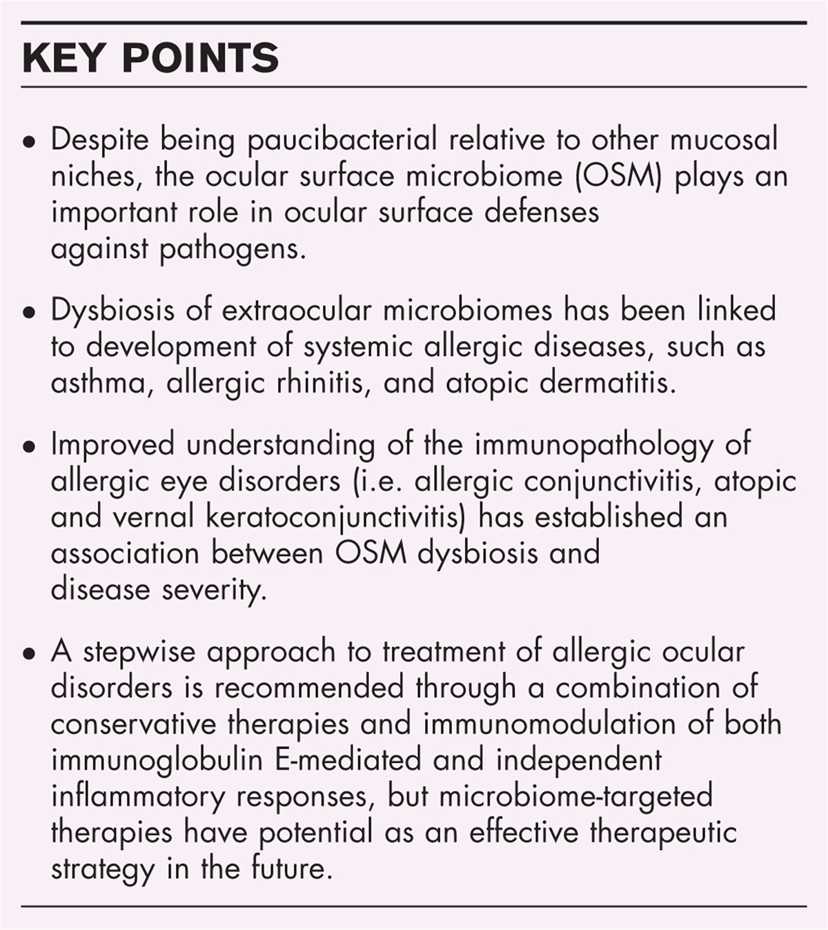 Role of the ocular surface microbiome in allergic eye diseases