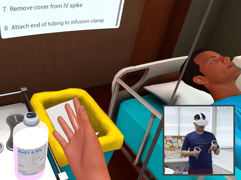 Design and Evaluation of Using Head-Mounted Virtual Reality for Learning Clinical Procedures: Mixed Methods Study