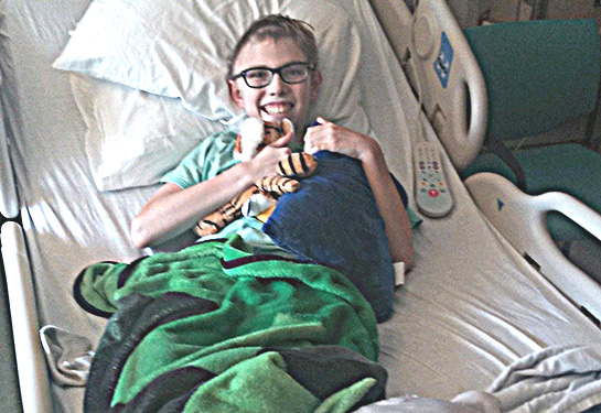 Boy makes excellent recovery after ruptured brain aneurysm