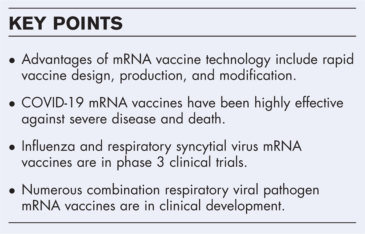 mRNA vaccines against respiratory viruses