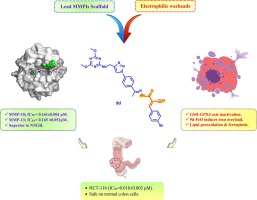 Battling colorectal cancer via s-triazine-based MMP-10/13 inhibitors armed with electrophilic warheads for concomitant ferroptosis induction; the first-in-class dual-acting agents