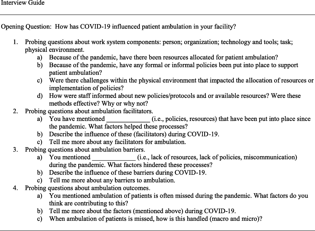 The Disruption of Patient Ambulation Care Processes by COVID-19: Revealing the Value of Visitor Assistance