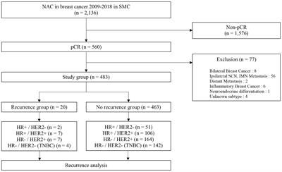 Risk factors of breast cancer recurrence in pathologic complete response achieved by patients following neoadjuvant chemotherapy: a single-center retrospective study