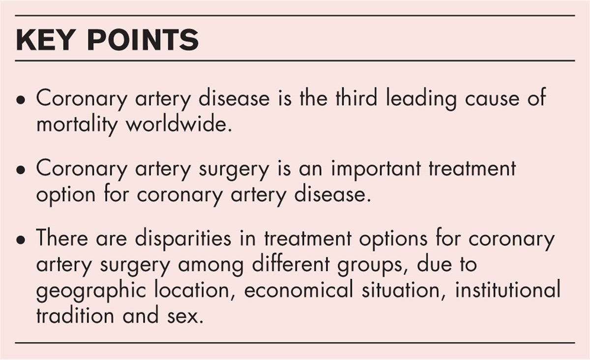 Disparity issues in coronary artery surgery