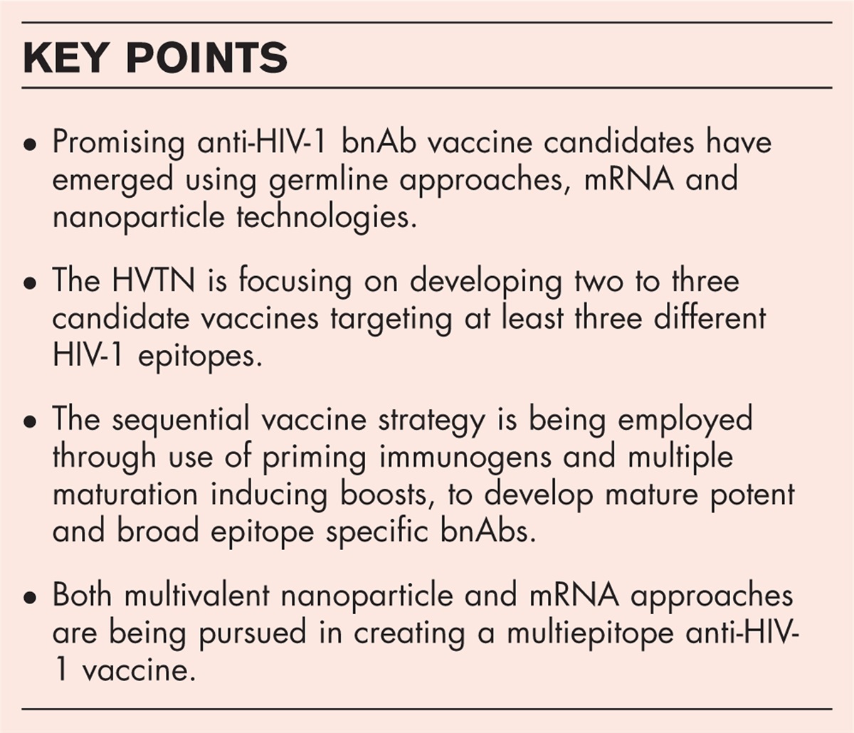 Discovery medicine – the HVTN's iterative approach to developing an HIV-1 broadly neutralizing vaccine