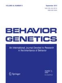 Behavior Genetics Association 53rd Annual Meeting Abstracts