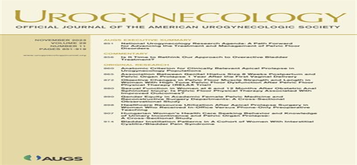 National Urogynecology Research Agenda: A Path Forward for Advancing the Treatment and Management of Pelvic Floor Disorders
