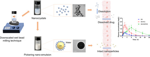 Enhancing both oral bioavailability and anti-ischemic stroke efficacy of ginkgolide B by preparing nanocrystals self-stabilized Pickering nano-emulsion