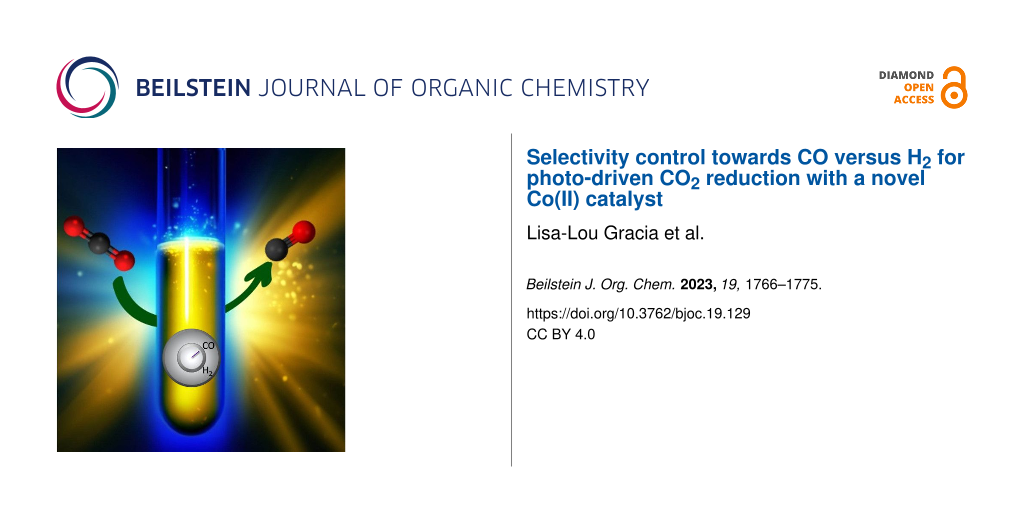 Selectivity control towards CO versus H2 for photo-driven CO2 reduction with a novel Co(II) catalyst