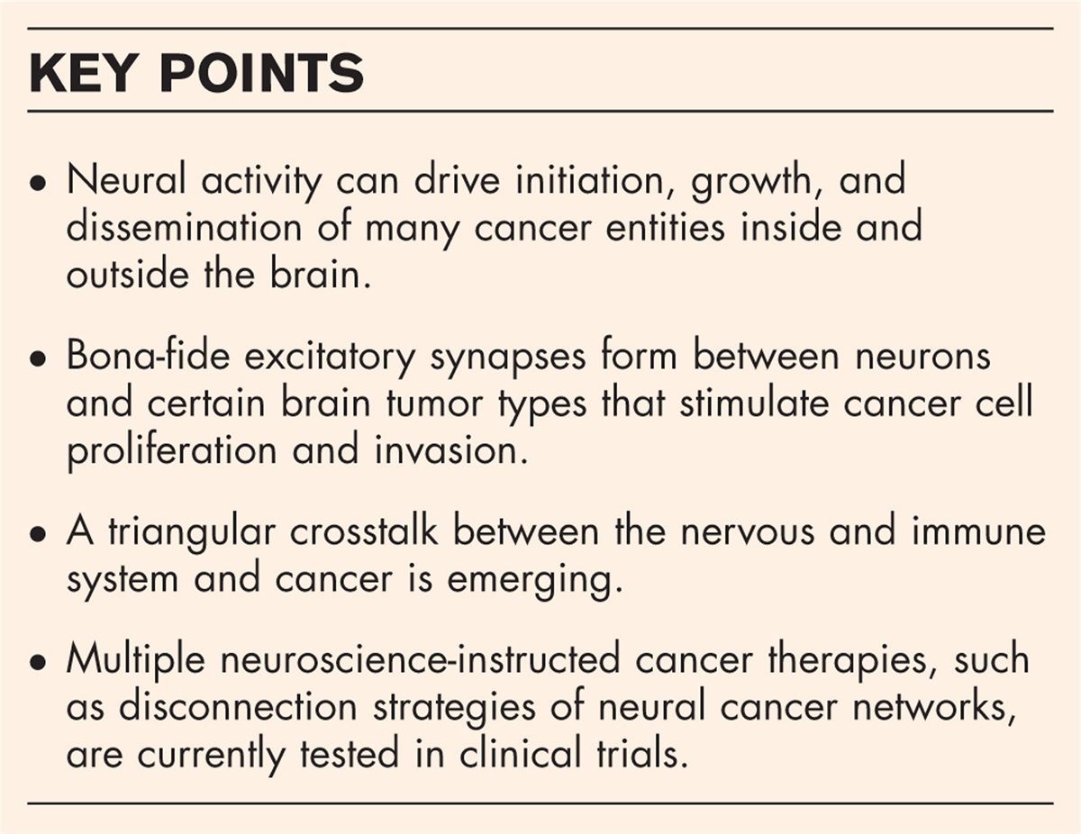 Neuroscience and oncology: state-of-the-art and new perspectives