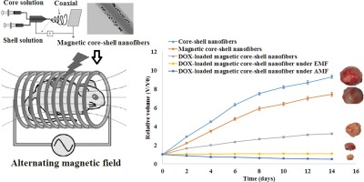 Incorporation of doxorubicin and CoFe2O4 nanoparticles into the cellulose acetate phthalate / polyvinyl alcohol (core)/ polyurethane (shell) nanofibers against A549 human lung cancer during chemotherapy/hyperthermia combined method