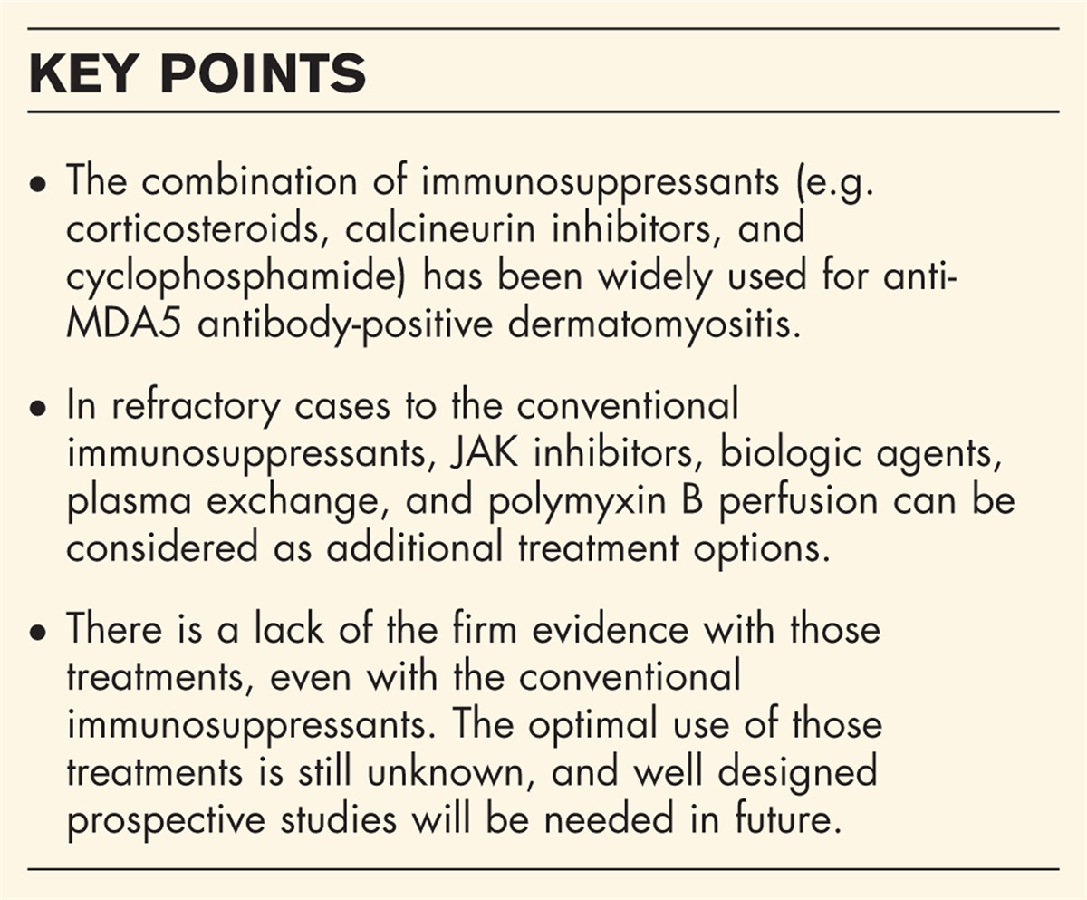 New therapies in anti-MDA5 antibody-positive dermatomyositis