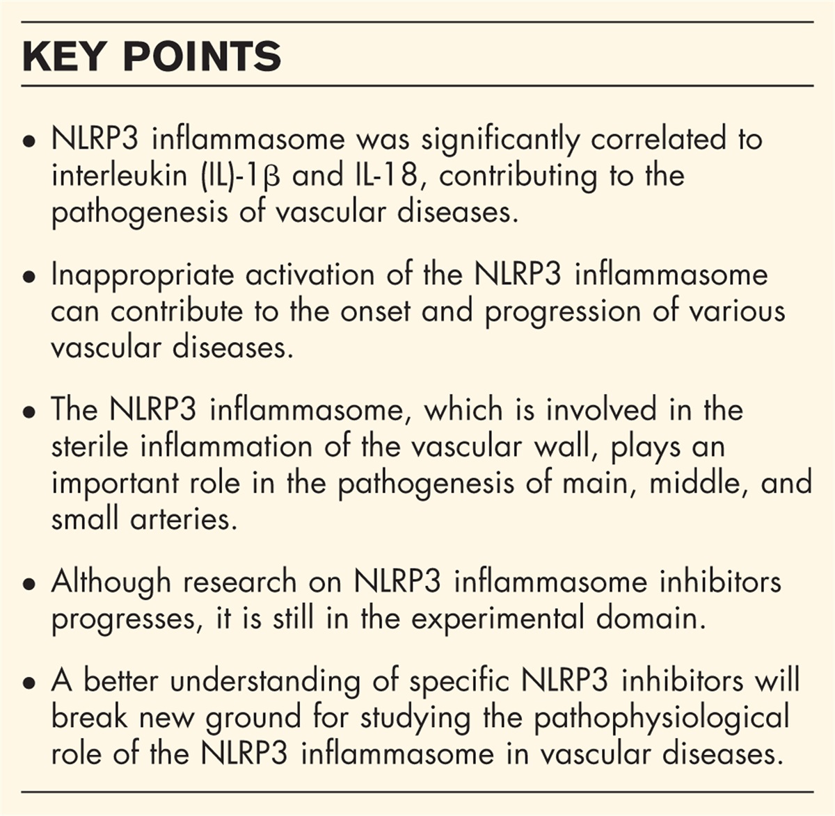 Vasculitis and the NLRP3 inflammasome